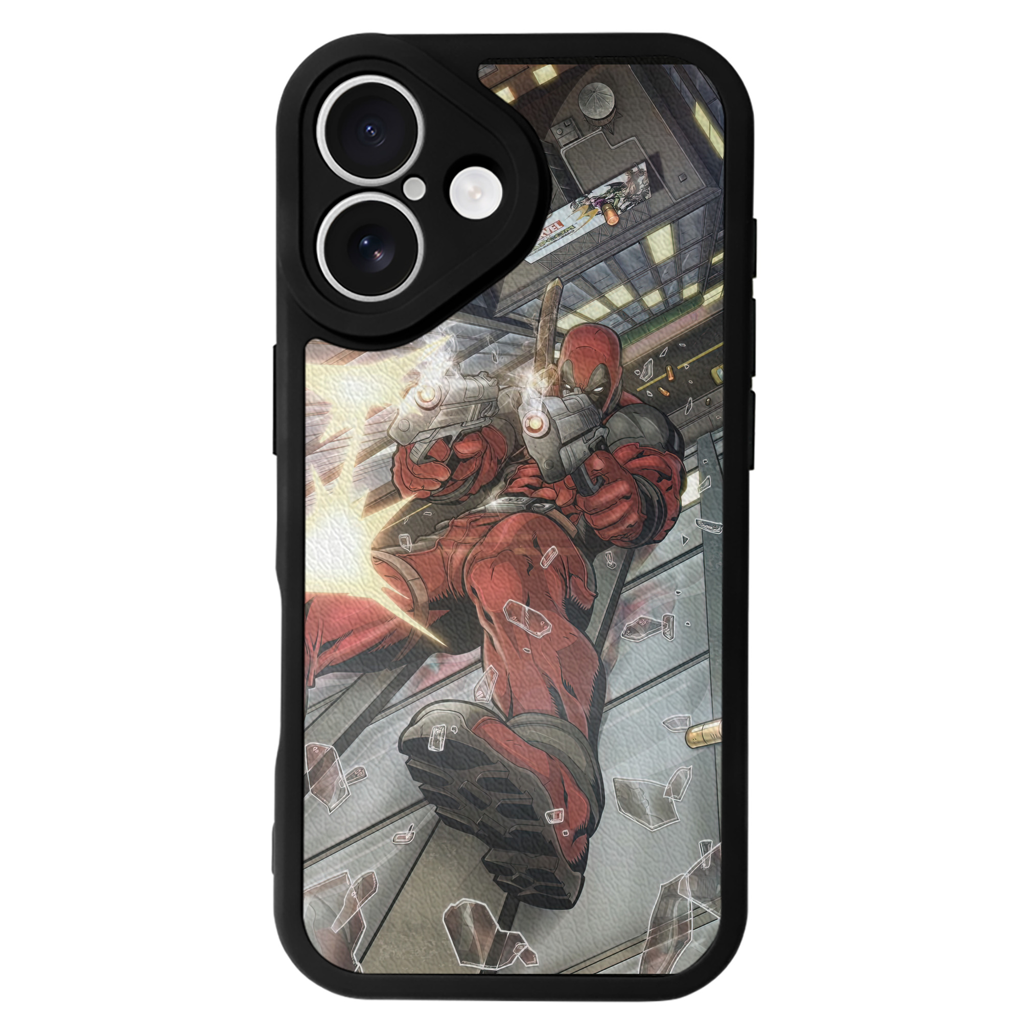 （画像用） Deadpool デッドプール 【iPhone 16シリーズ対応】シリコンスマホケース（レザー調） 材質：シリコン